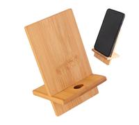 Syengery Support Téléphone en Bois avec Trou de Chargement - Support Bureau Pivotant pour Mobile et Tablette, Horizontal/Vertical, Design Minimaliste