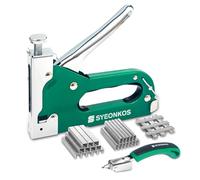 SYEONKOS Agrafeuse Murale, Agrafeuse Bois Multifonctionnelle 3 en 1 Avec Cloueuse Et 3000 Agrafes.Pistolet D'agrafement Pour Le Bois D'ameublement, La Décoration Murale,La Menuiserie et Le Bricolage