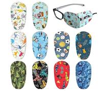 SYEYCW 10 Pièces Cache Oeil, Cache Oeil pour Lunettes, Eyepatch Réutilisable en Dessin Animé, Patchs Colorés pour Les Yeux, pour Amblyopie et Strabisme, pour Œil Droit et Gauche