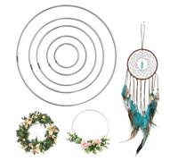 SYEYCW 10 Pièces Cercle Metal, Anneau Attrape Rêve, Anneaux en Métal Artisanaux, Cerceau Decoration, Cercle Capteurs de Rêves, pour Cerceau Floral DIY, Couronne de Mariage, 50/80 / 120/150 / 200mm