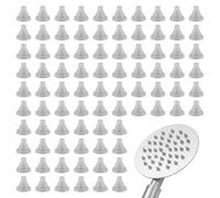 SYEYCW 100 Pièces Buses de Douche en Silicone, Trou de Pulvérisation Remplacer les Pièces, Buses de Rechange Pommeau de Douche, Buse Bec D'Arrosage Universel, pour Diamètre du Trou de 4mm, Gris