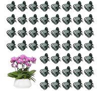 SYEYCW 100 Pièces Clips de Support pour Orchidées, Pinces à Orchidées en Plastique, Jardin Clips de Fixation de Vigne, Mini Pinces à Plante de Support, pour Plantes Grimpantes, Vert Foncé