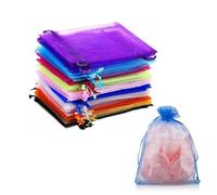 SYEYCW 100 Pièces Coloré Sachet Organza, 10x15 cm, Petit Sachet, Pochette à Bijoux, Sachets de Lavande, Marriage Sacs à Cordon Coloré,Marriage Sacs à Cordon Sachet Bonbons Anniversaire