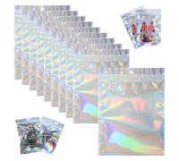 SYEYCW 100 Pièces Pochon Weed, 6x10 cm Pochon Mylar, Sac en Aluminium Refermables Anti-Odeur Pochettes en Aluminium Réutilisables, Sacs à Fermeture Éclair, pour Bonbons, Biscuits, Jwely, Collation