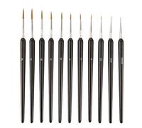 SYEYCW 11 Pièces Ensemble de Pinceaux Fins, Pinceaux pour Travaux de Détail, pour Aquarelle, Huile, Peinture par Numéros, Miniature, Modèle, Ongles, Faciale Peinture
