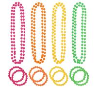 SYEYCW 12 Pièces Accessoires Annee 80, Ensemble de Bijoux Fantaisie Rétro des Années 80, Colliers et Bracelets Colorés, pour Soirées UV à Thème, Carnavals, Festivals, Raves et Événements Costumés