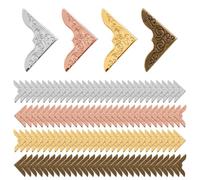 SYEYCW 120 Pièces Protege Coin Livre, Protège-Coins en Métal, Angle de Protection Coin Livre, Rétro en Métal Coin Protecteur, pour Scrapbooking, Livres, Dossiers, Albums Photos, Livres Comptes