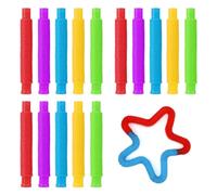 SYEYCW 15 Pièces Pop Tubes Mini Jouets Sensoriels, Jouets Sensoriels de Tuyau Extensible Anti-Stress, pour Enfants, Adultes, Personnes Souffrant d’Autisme, Soulager l'Anxiété et Le Stress, 5 Couleurs