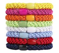 SYEYCW 16 Pièces Elastique Cheveux, Élastiques à Cheveux en Coton Doux Tissé, Attaches pour Queue de Cheval en Coton Tissé, pour Femmes Filles Cheveux Fins, Épais, Frisés, Moyens, Longs, 8 Couleurs