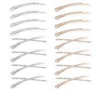 SYEYCW 16 Pièces Épingles à Cheveux Strass, Barettes Cheveux Femme en Diamant, Barrettes à Cheveux en Métal avec Strass Brillants, Cristal Barrette pour Filles Femmes Fête Robe de Mariée Quotidienne