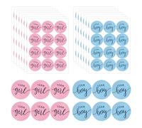 SYEYCW 168 Pièces Genre Révèle de Autocollants, 84 Pièces Team Boy & Team Girl, 3cm Bleu et Rose Rond Gender Reveal Stickers, Baby Shower Fête Décorations, pour Invitations de Fête