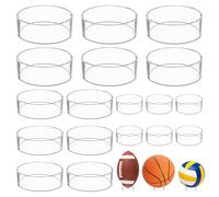 SYEYCW 18 Pièces Support Balle Ronde Baseball, Support de Balle en Acrylique Clair, Supports de Baseball Ronds en Plastique, pour Balle de Cristal, Balle de Golf, Baseball, Balles de Tennis, Billes