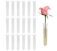 SYEYCW 18 Pièces Transparent Tubes à Eau pour Fleurs, Réutilisables Tubes à Essai Fleur en Plastique, Tube à Flacon avec Bouchons pour Garder Les Fraîches, pour Arrangements Floraux, Fleur Décoration