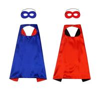 SYEYCW 2 Pièces Cape Super Heros et 2 Pièces Masque, Cape de Super-Héros pour Enfants Avec Masque, Double Face DIY Costume pour Festival, Noël, Halloween, Cosplay, Fête d'Anniversaire