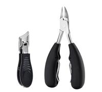 SYEYCW 2 Pièces Coupe-Ongles Professionnel, Précision Coupe Ongles pour Ongles Épais, Acier Inoxydable Pince à Ongles, Ongles de Lame Incurvées, pour Personnes Âgées, Femmes, Hommes, Noir