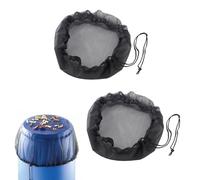 SYEYCW 2 Pièces Filet pour Citerne de Pluie, 60cm Réglable Filet de Protection avec Cordon de Serrage, Housse pour Tonneau de Pluie, Protection Contre Les Moustiques et Les Feuilles