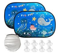 SYEYCW 2 Pièces Pare-Soleil Voiture pour Bébé, Pare Solaire Voiture Protection UV, 51 x 31cm Universel Voiture Pare Soleil pour Vitres Latérales, Pare Soleil Voiture avec 8 Ventouses pour Enfants