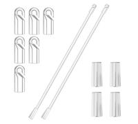 SYEYCW 2 Pièces Tige de Rotation Store, 30cm Baguette de Rechange avec 4 Crochet et 2 Poignée, Tringle à Rideaux Réutilisables en Acrylique Transparent, Accessoires pour Ouvre-Fenêtre