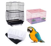 SYEYCW 2 Pièces Universelle Filet Cage Oiseaux, Ventilé est Antipoussière Couvertures de Cage à Oiseaux, Attrape Graine Housse de Protection en Maille, pour Perroquets, Aras, Cages Rondes et Carrées