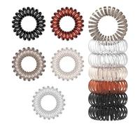SYEYCW 20 Pièces Elastique Cheveux Spirale, Élastiques à Cheveux en Spirale en Plastique, pour Queue de Cheval, Cordon Téléphonique pour Filles et Femmes Avec des Cheveux Épais, 5 Couleurs