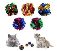 SYEYCW 20 Pièces Jouets Boule Froissées Interactif pour Chats, 6 cm Jouet Crinkle Balls, Balles Colorees en Papier pour Chaton Jouer, pour Les Chatons et Les Chats Adultes, Couleur aléatoire