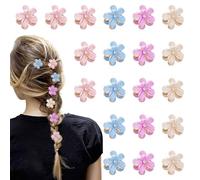 SYEYCW 20 Pièces Mini Pinces à Cheveux de Fleur, Pinces à Cheveux en Diamant, Clips de Griffe en Forme de Fleur, Pince en Métal Accessoires, pour Fête, Mariage (Bleu, Blanc, Rose, Violet)