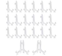 SYEYCW 20 Pièces Mini Support de Chevalet en Plastique, 3pouces Support d'Assiette Pliable, pour Textiles de Maison, Mariages, Evénements, Expositions, Bureaux, Ecoles, Magasins