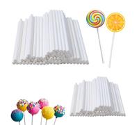 SYEYCW 200 Pièces Baton Pop Cake en Papier Blanc, 7.3cm et 15cm Baton Sucette, Bâtonnets de Sucettes de Qualité Alimentaire, pour Faire des Sucettes, Cupcake, Bonbons, Chocolat
