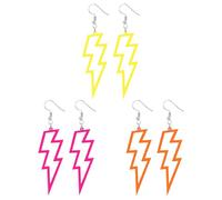 SYEYCW 3 Paires de Boucles d'Oreilles Rétro, Boucles d'Oreilles Néon en Acrylique, Oreilles Vintage Néon pour Femme, Dans le Style des Années 80 et 90, pour Fête Costumée à Thème, Mascarade