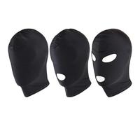 SYEYCW 3 Pièces Cagoule Noire, Masques à Capuche Intégrale, Masque avec Yeux et Bouche Ouverts, Masques à Bouche Ouverte, Unisexes pour Fêtes d'Halloween, Costumes de Cosplay, Soirées de Carnaval