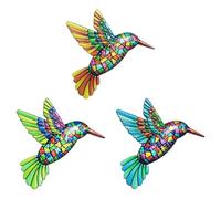 SYEYCW 3 Pièces Metal Colibri Décorations Murale, Coloré Colibri Sculpture, Décoration Murale en Fer Forgé Colibri, Décoration Murale Colibri à Suspendre, pour Extérieur, Intérieur, Jardin, Patio