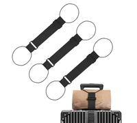 SYEYCW 3 Pièces Noir Ceintures de Fixation Élastiques pour Bagages, Sangles de Bagages Réglables, Sangle Élastiques Valise, Accessoire Portable pour Valise de Voyage, pour Attacher des Sacs