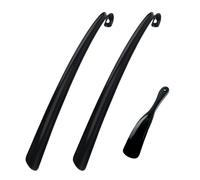 SYEYCW 3 Pièces Noir Plastique Chausse-Pieds, Chausse-Pied Long - 42cm, Chausse Pieds Court Portable - 19.5cm, Chaussé Pied avec Crochet Trou, pour Hommes, Femmes, Enfants, Personnes Âgées