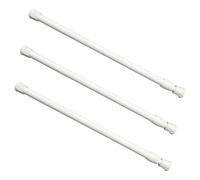 SYEYCW 3 Pièces Tringles à Rideaux Extensibles, 30-50cm Tringle à Rideaux Ajustables, Barre de Suspension Blanche sans Perçage, Tringles à Fixation Télescopique, pour Armoires, Fenêtres, Bibliothèque