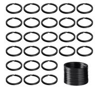 SYEYCW 30 Pièces Noir Anneaux Porte Clé, 25mm Plats Anneaux Porte Clé, Boucle de Clef Ronde, Métal Anneau Clés, pour l'Organisation des Clés de Maison et de Voiture, DIY Artisanat