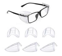 SYEYCW 4 Paires Protections Latérales Transparentes pour Lunettes, Flexibles à Enfiler, de Sécurité - Universelle pour Petite à Moyenne Taille