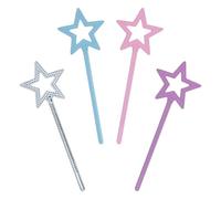 SYEYCW 4 Pièces Baguette Magique, Baguette de Princesse, Baguettes de Fée en Forme d'Étoile, Baguette de Fée pour Enfants, Baguette Magique d'ange pour Anniversaire, Mariage, Cosplay, Jeu de Rôle