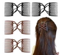 SYEYCW 4 Pièces Peigne Elastique Cheveux, Peignes à Cheveux Élastiques en Plastique, Peignes à Cheveux Décoratifs, Peignes Magiques Vintage Réglables, pour Cheveux Bouclés, Épais et Ondulés Femmes