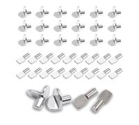 SYEYCW 40 Pièces 5mm Chevilles de Support d'Étagère, Taquet Étagère Support en Forme de L, en Forme de Cuillère Nickelée, pour Meuble, Armoire, Placard, Rangement