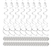 SYEYCW 40 Pièces Décoration Tourbillon à Suspendre, Décorations de Plafond en Double Spirale,Pendentifs à Double Spirale, pour les mariages, anniversaires, anniversaires et fêtes (Argenté)