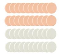 SYEYCW 40 Pièces Eponge Visage, Eponge Maquillage Fond de Teint, Éponges de Maquillage Rondes, Couleur de la Peau, Blanc Eponge Maquillage pour Fond de Teint Liquide, Nettoyage, Applicateur Cosmétique