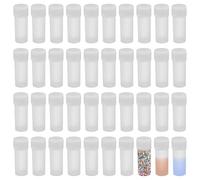 SYEYCW 40 Pièces Tubes à Essai en Plastique, 5ml Petit Bouteilles Éprouvette, Tubes à Essai avec Bouchon, Bouteilles d'Échantillons transparent, pour laboratoire, Bricolage, Tube à Échantillons