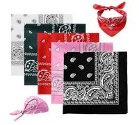 SYEYCW 5 Pièces Bandana Paisley, Multicolore Classique Bandanas Foulard, Multifonction Polyester Echarpe Mouchoir, Accessoire Cheveux Bandeau, Bandeaux de Cyclisme pour Hommes et Femmes