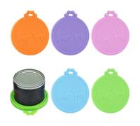 SYEYCW 5 Pièces Couvercles en Silicone de Conserve, Universels 3 en 1 Couvercle pour Boîtes de Nourriture de Conserve, Réutilisables Couvercles en Silicone pour Chats et Chiens, 5 Couleurs