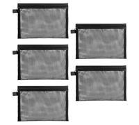 SYEYCW 5 Pièces Noir Petite Trousse Maquillage, 19 x 14cm Trousse de Toilette en Nylon, Transparente Trousses de Toilette en Maille, Pochette de Rangement Sac à Main Zippée, pour Voyage Accessoires