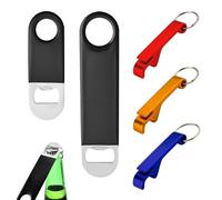 SYEYCW 5 Pièces Ouvreur de Bouteille de Bière, 2 Décapsuleurs Plats en Acier Inoxydable avec & 3 Porte-Clés Décapsuleur, Mini Ouvreur de Bouteille de Bière, pour Bar et Restaurant, 4 Couleurs