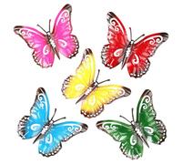 SYEYCW 5 Pièces Papillon Decoration Exterieur Jardin, Décoration Murale Papillons en Métal, Decoration Murale Jardin, pour Décor de Salon, Chambre, Balcon, Terrasse, Clôtures Extérieures et Hangars