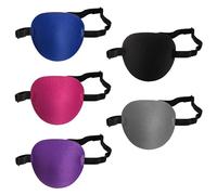 SYEYCW 5 Pièces Patchs Oculaires Réglables, Cache-œil Médical Extensible, Cache-œil Pirate, Cache-œil Médical Réglable pour les Yeux Gauche ou Droit, Amblyopie Paresseuse et Cosplay, 5 Couleurs