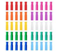 SYEYCW 50 Pièces Cache-Pailles en Silicone, Embouts Paille Réutilisables, Protège-Pailles Multicolores, 6 mm de Diamètre Intérieur, pour Pailles Métalliques, pour Les Smoothies et Les Boissons Chaudes