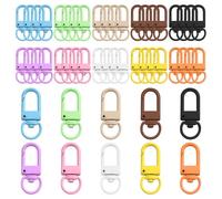 SYEYCW 50 Pièces Crochets Pivotants Colorés, Mousqueton Porte Clé en Métal, Petit Mousqueton Rotatif à 360 Degrés Porte, pour Sac, Porte-Clés, Fabrication de Bijoux, Breloques de Sac, Travaux Manuels